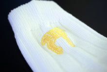 Load image into Gallery viewer, White Embroidered Logo Socks