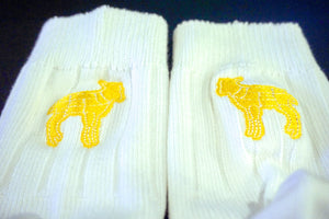 White Embroidered Logo Socks
