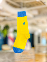 Load image into Gallery viewer, Blue &amp; Yellow Jill Lamm Logo Socks
